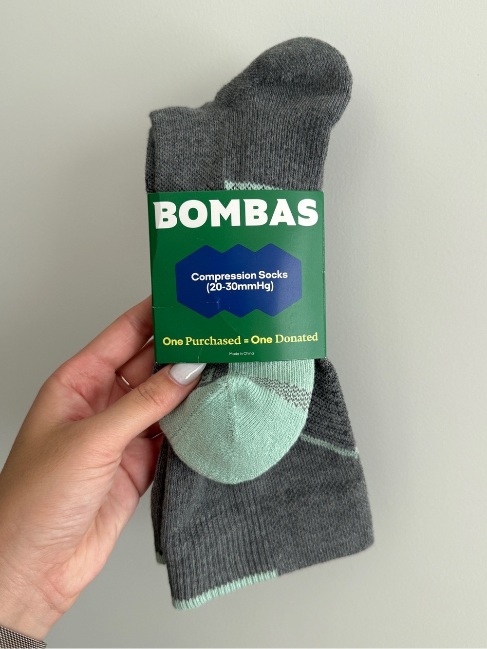 Bombas Gray and Mint Women’s Compression Socks